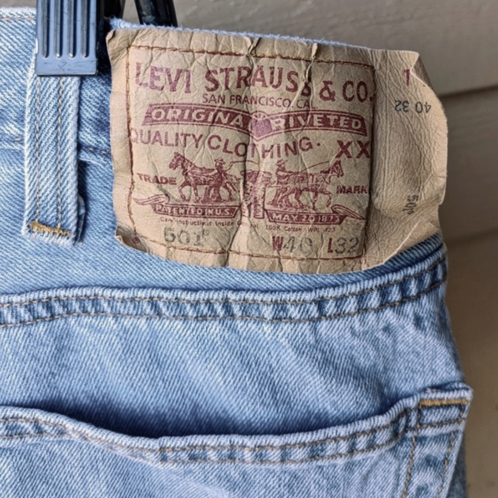 501 Rare Blank Tab Button Fly 40/32 Levi Jeans